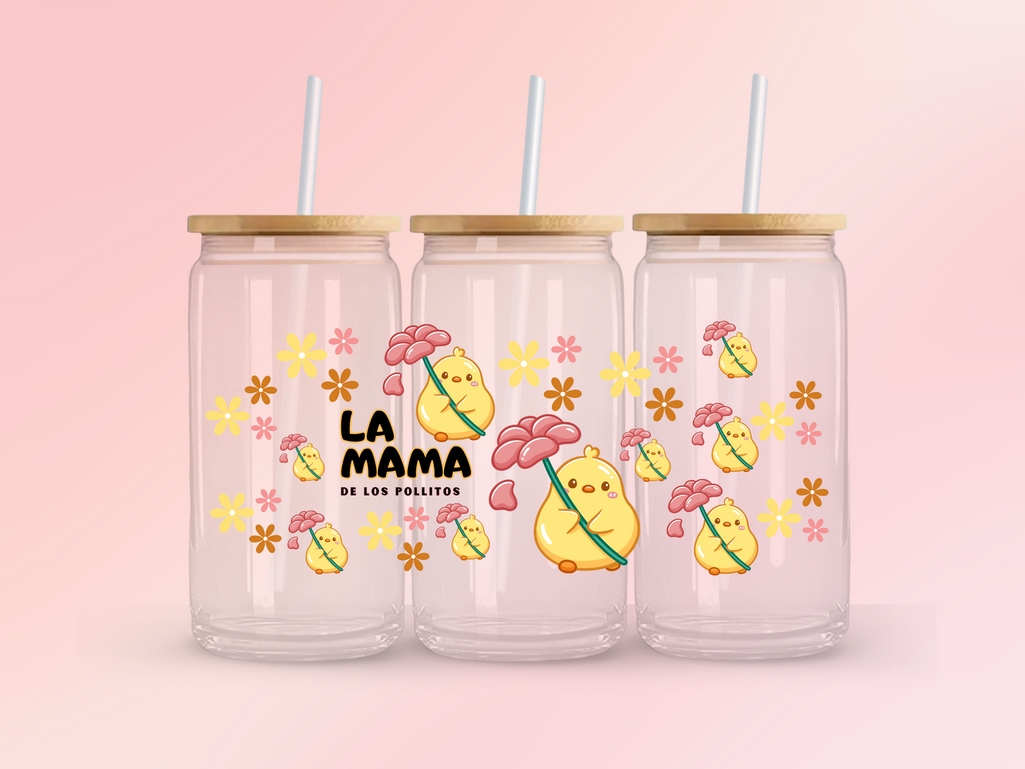 Glass Can | Iced Coffee Cup | 16 oz | Pollitos