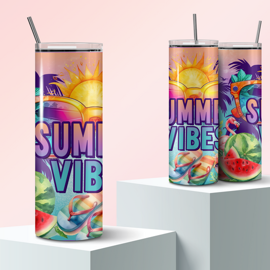 20onz Skinny Tumbler - Summer Vibes