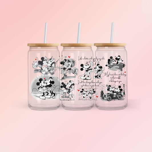 Glass Can  | Iced Coffee Cup | 16 oz  |Micky