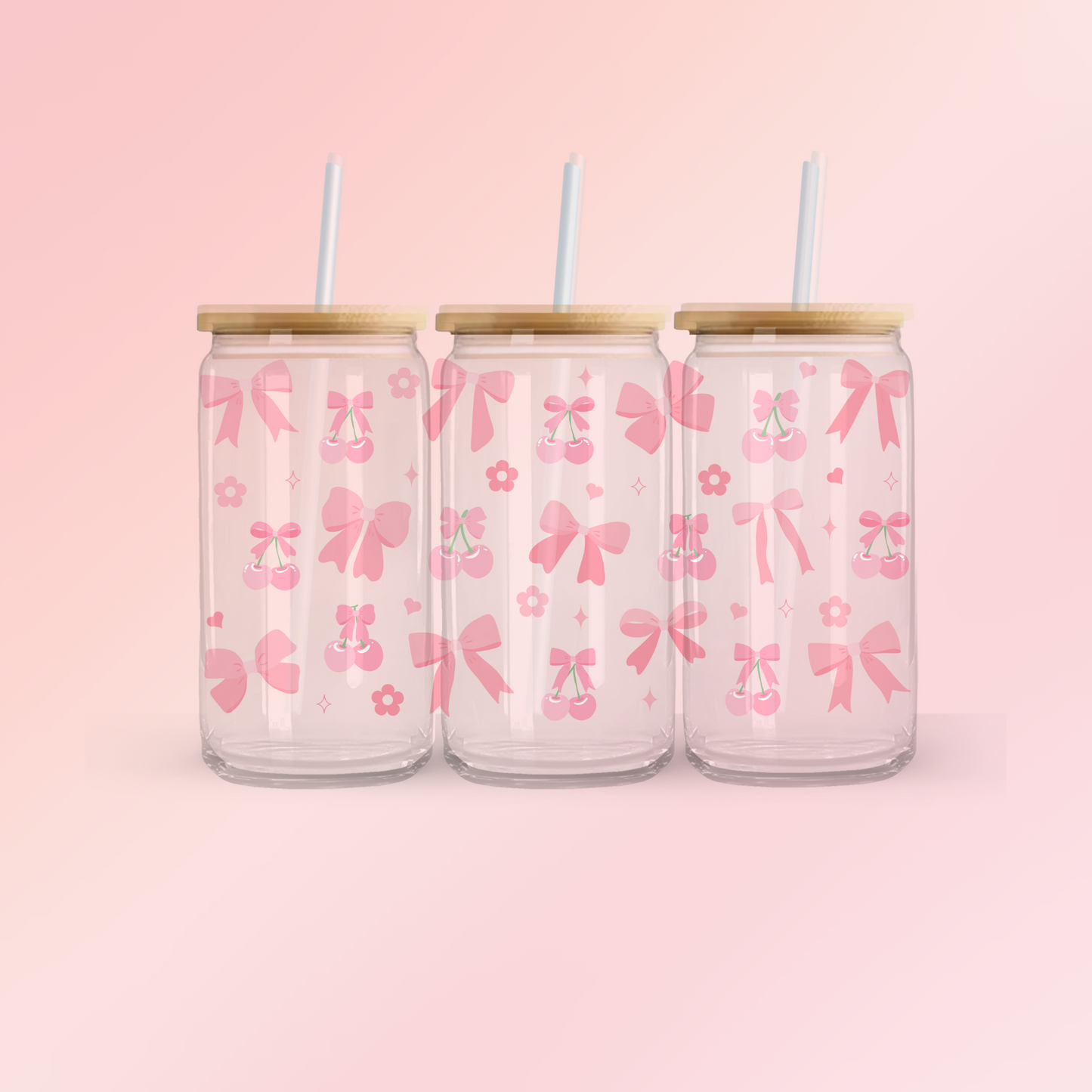 Glass Can  | Iced Coffee Cup | 16 oz  |  Coquette